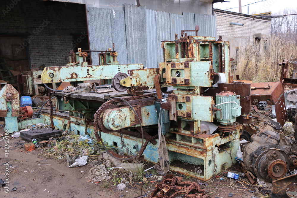 old abandoned rusty machine tool