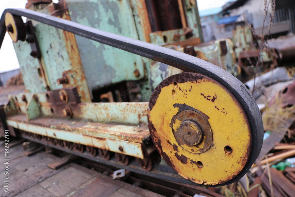 old abandoned rusty machine tool