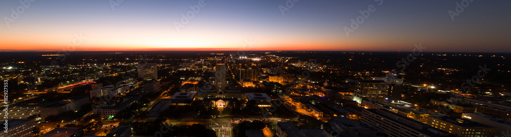 Florida State Capitol at Twilight aerial view