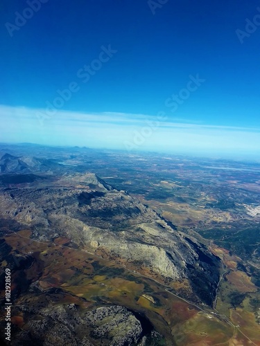 Flug über Andalusien