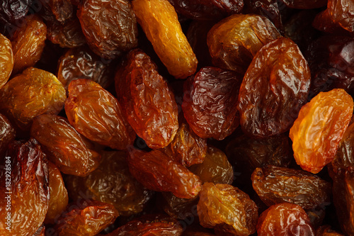Diet healthy food. Raisin dried grape as background texture