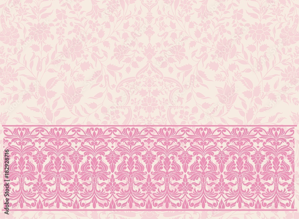 wedding card design, paisley floral pattern , India wedding card design, paisley floral pattern , India