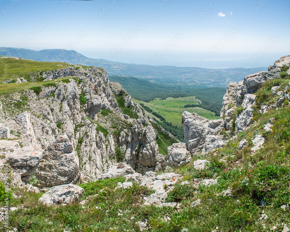 Chatyrdag mountain beautiful landscape in Crimea, Russia.
