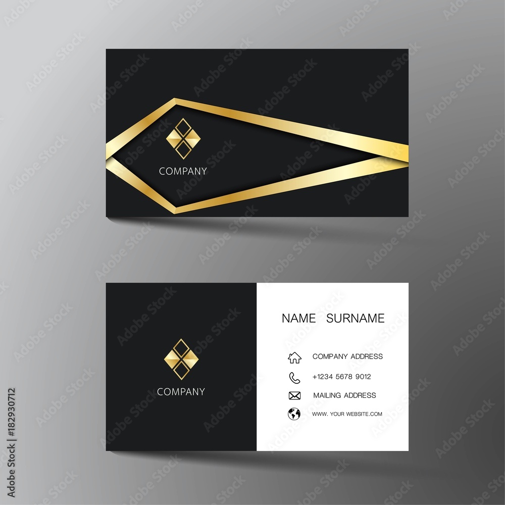 Modern business card template design. With inspiration from the abstract. Contact card for company. Two sided black and white . Vector illustration. Modern business card template design. With inspiration from the abstract. Contact card for company. Two sided black and white . Vector illustration.