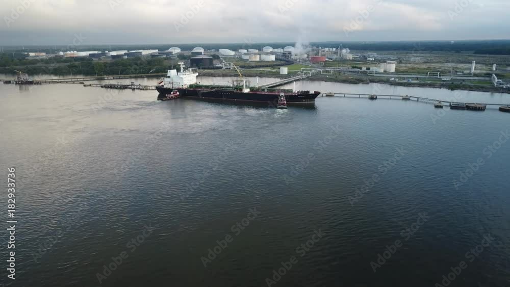 Aerial View of Oil Tanker Ship Philadelphia PA Aerial View of Oil Tanker Ship Philadelphia PA