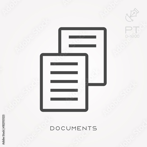 Line icon documents