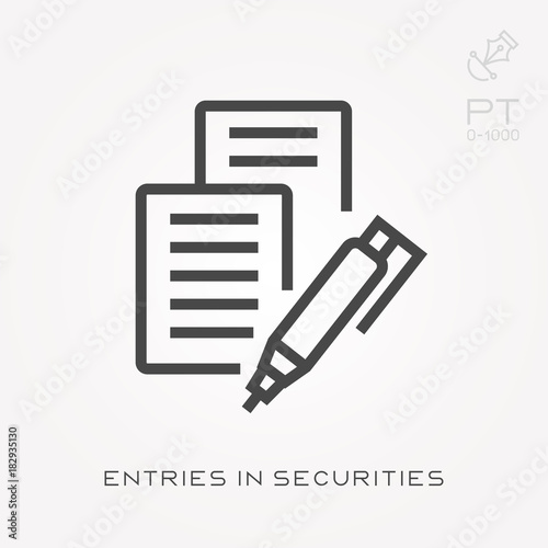 Line icon entries in securities
