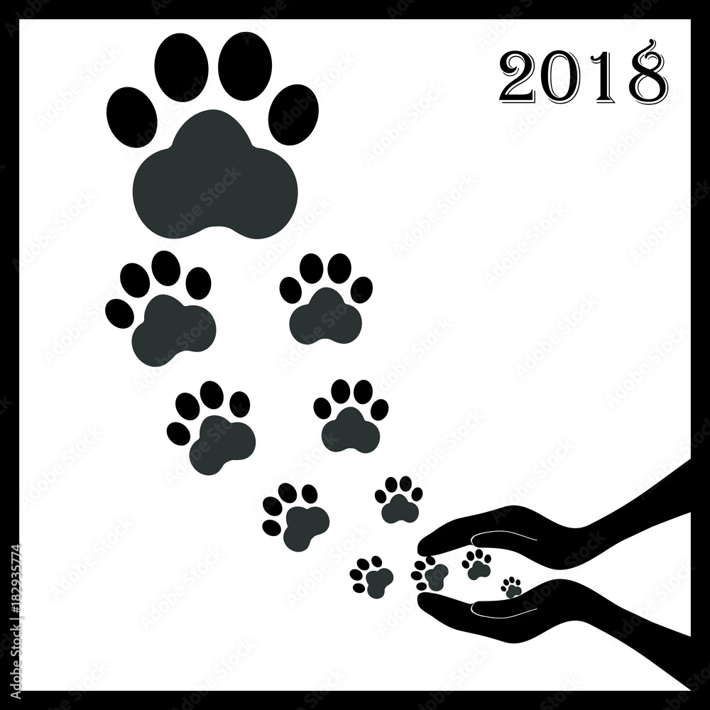 Black footprints dogs in hands4 Black footprints dogs in hands4