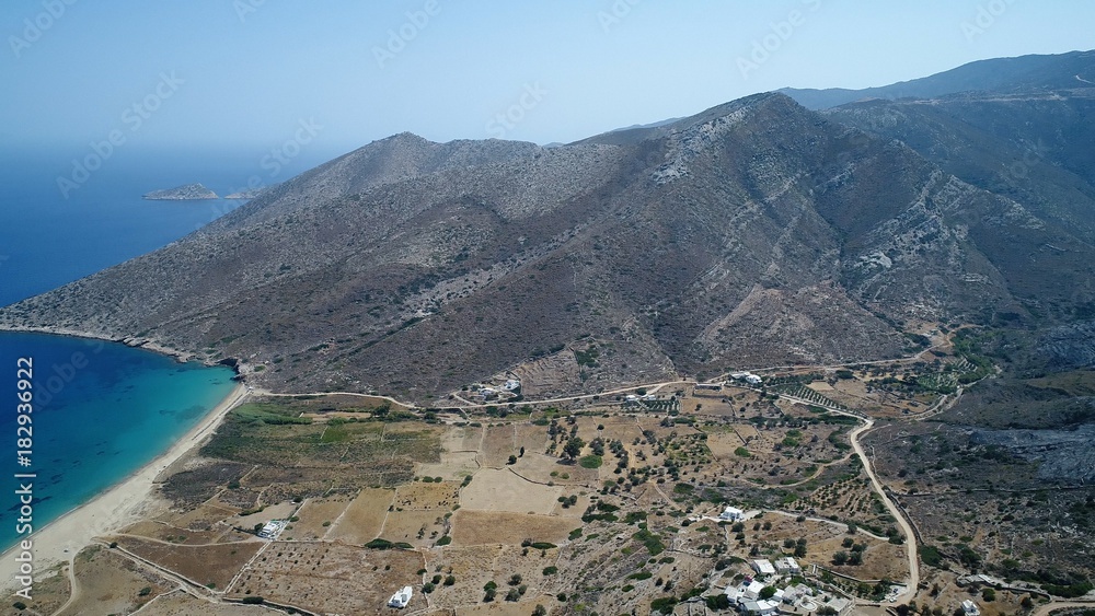 Grèce Cyclades île d' Ios vue du ciel