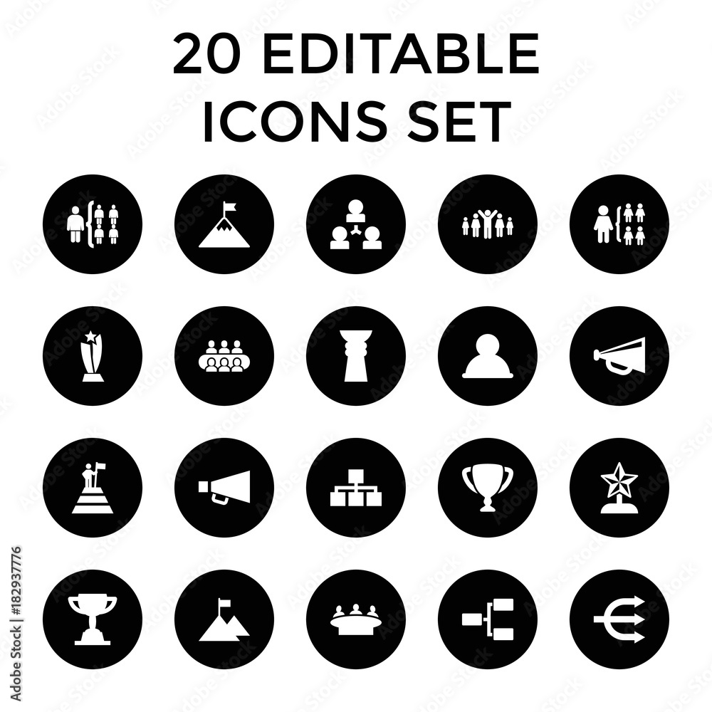 Leadership icons. set of 20 editable filled leadership icons Leadership icons. set of 20 editable filled leadership icons