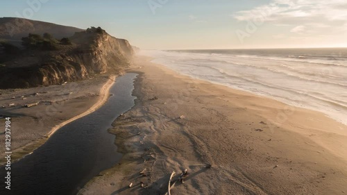Aerial view of California Coastline along the Big Sur