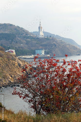 Church lighthouse of St. Nicholas of Myra in Crimea photo