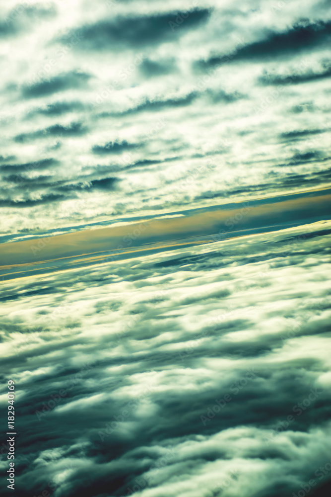 Obraz na plátně Aerial plane View of cloud layers