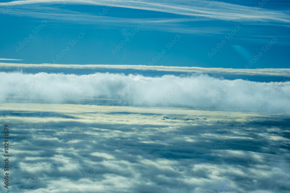 Aerial plane View of cloud layers