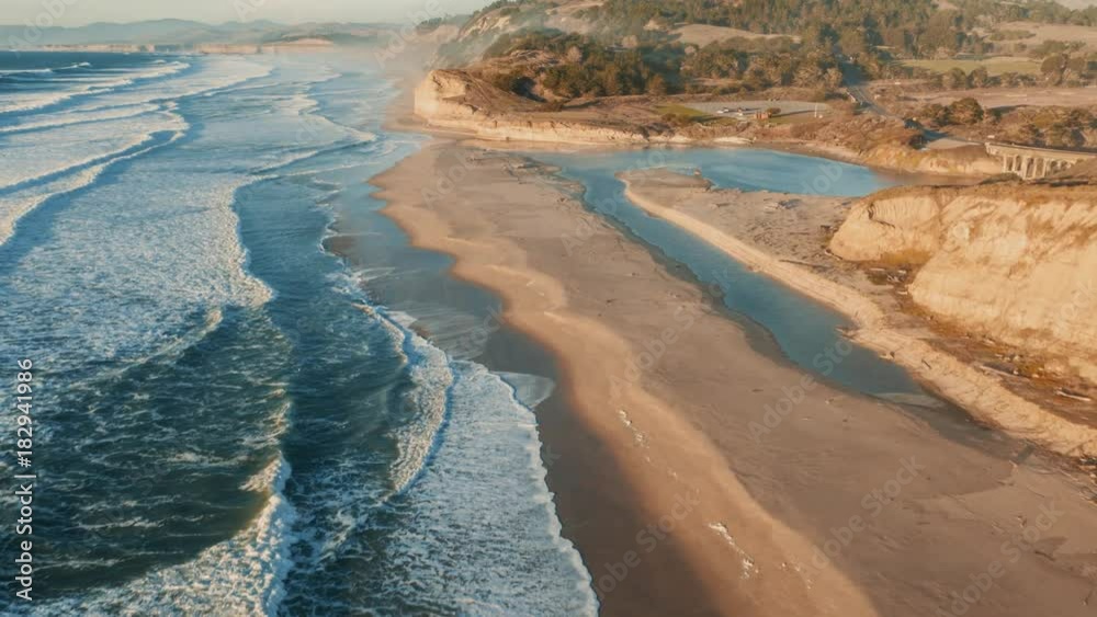 Aerial view of California Coastline along the Big Sur