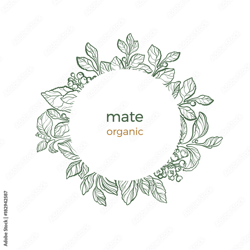 Vector template of set mate branches in circle on white background.