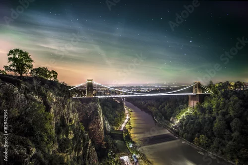 Obraz most Clifton Suspension w nocy, Anglia