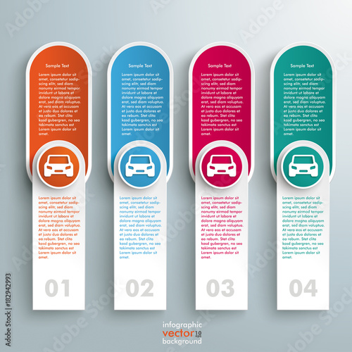 Oblong Round Banners Colored Circles Cars