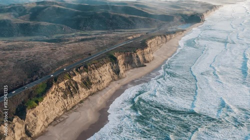 Aerial view of California Coastline along the Big Sur