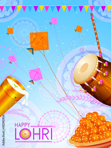Happy Lohri holiday festival of Punjab India