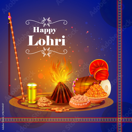 Happy Lohri holiday festival of Punjab India