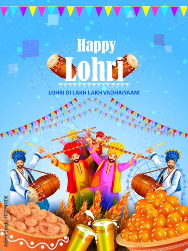 Happy Lohri holiday festival of Punjab India