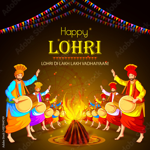 Wallpaper Mural Happy Lohri holiday festival of Punjab India Torontodigital.ca