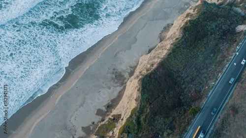 Aerial view of California Coastline along the Big Sur