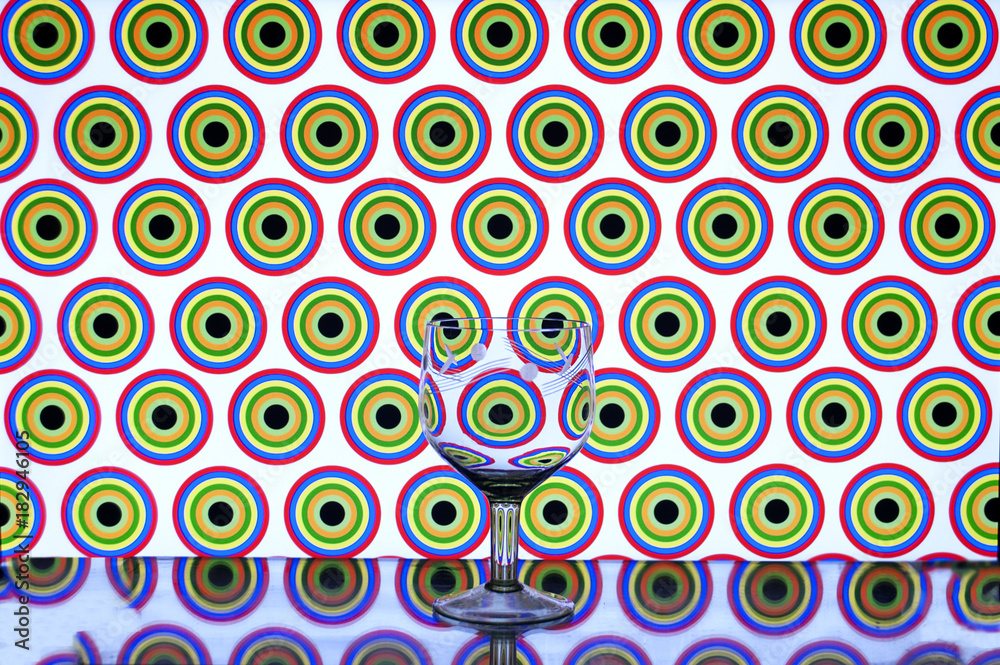 glass wine glass on colored background circles glass wine glass on colored background circles
