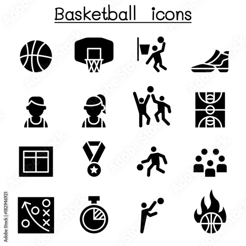 Basketball icon set vector illustration graphic design