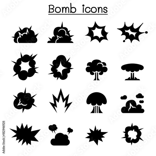 Bomb & Explosion icon set vector illustration graphic design