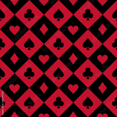 Simple seamless poker background with card symbols