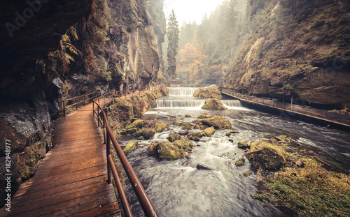 Kamnitz Gorge in Saxon switzerland national park photo