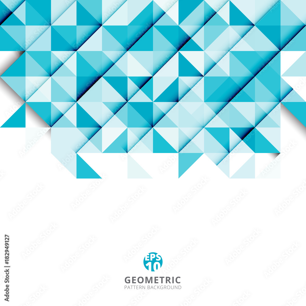 Obraz premium Abstract blue triangle and square in light blue color pattern, Vector illustration