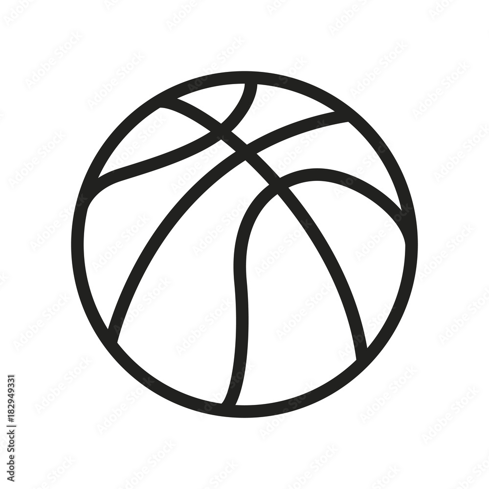 Basketball Ball Minimal Flat Line Outline Stroke Icon Pictogram Symbol  Stock Vector | Adobe Stock