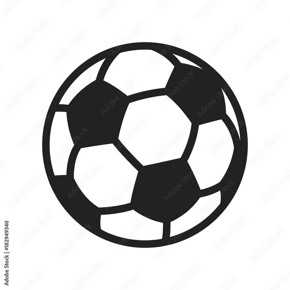 Soccer Football Ball Minimal Flat Line Outline Stroke Icon Pictogram