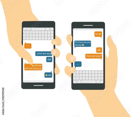 Smartphone in hand. concept of mobile application.