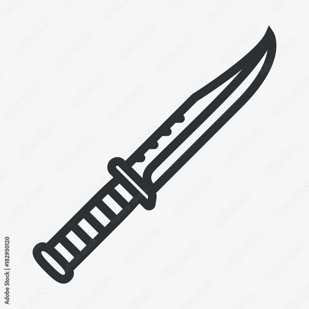 Hunting Knife Dagger Minimal Flat Line Outline Stroke Icon Pictogram Symbol Hunting Knife Dagger Minimal Flat Line Outline Stroke Icon Pictogram Symbol