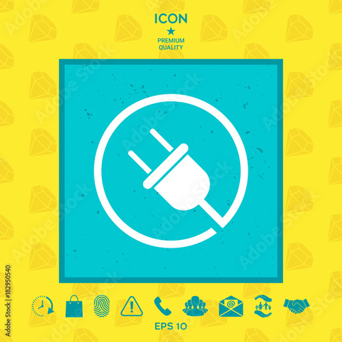 Plug in round icon