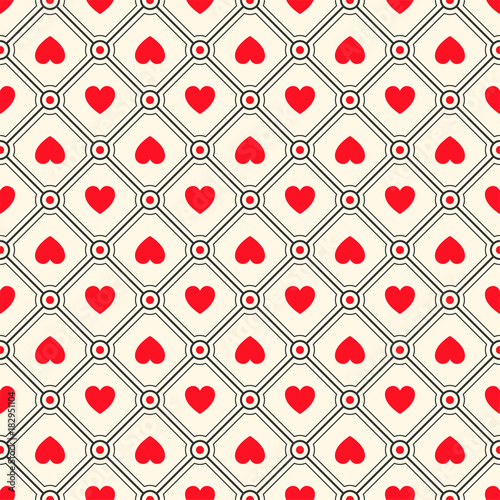 Playing card suits signs seamless pattern. Endless vector background
