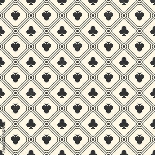 Playing card suits signs seamless pattern. Endless vector background