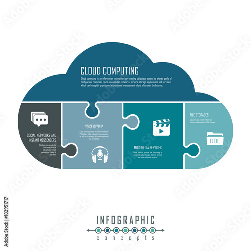 Infographic cloud template can be used for chart, diagram, web design, presentation, advertising, history. Vector infographic illustration