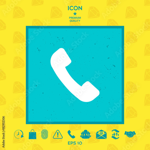 Telephone handset symbol, telephone receiver icon