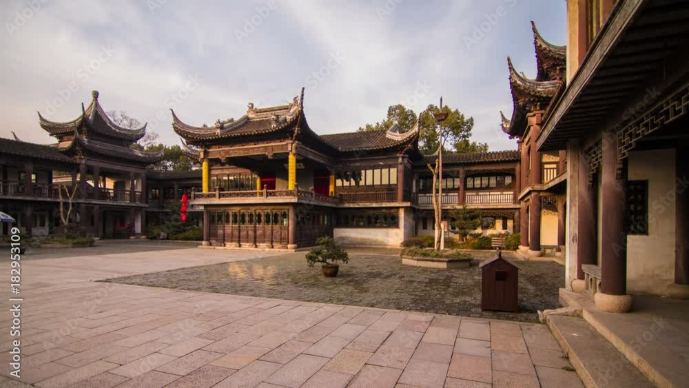 Time Lapse of Clouds in an Old Style Chinese Architecture in Mudu, Wuzhong, Suzhou, China. Time Lapse of Clouds in an Old Style Chinese Architecture in Mudu, Wuzhong, Suzhou, China.