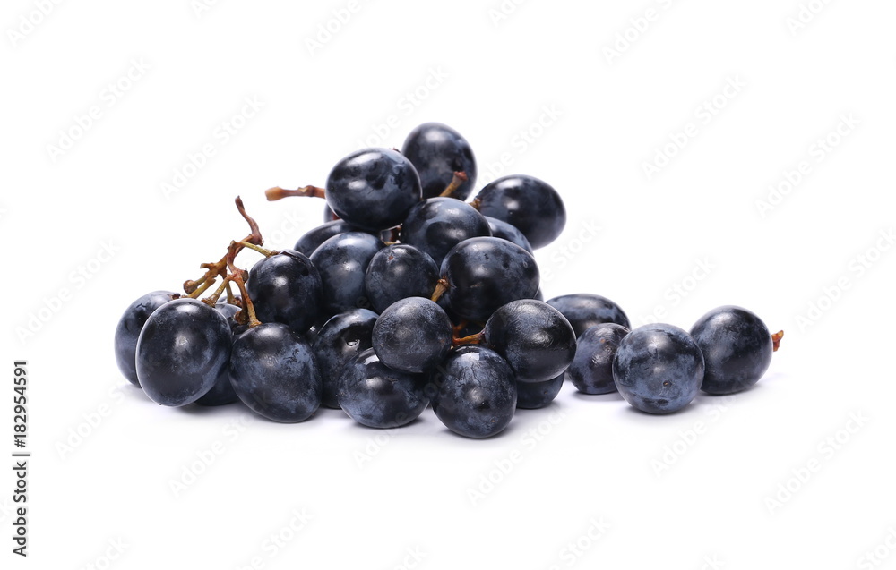 Dark grapes, isolated on white background