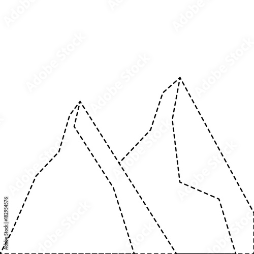 two mountain natural wild land scene vector illustration sticker