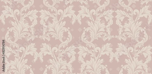 Fototapeta Naklejka Na Ścianę i Meble -  Damask pattern Vector illustration handmade ornament decor. Baroque background textures