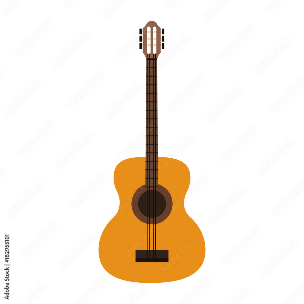 Naklejka premium Acoustic guitar music instrument icon vector illustration graphic design