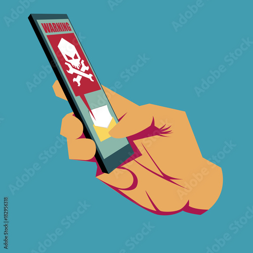 Malware notification on phone screen screen
