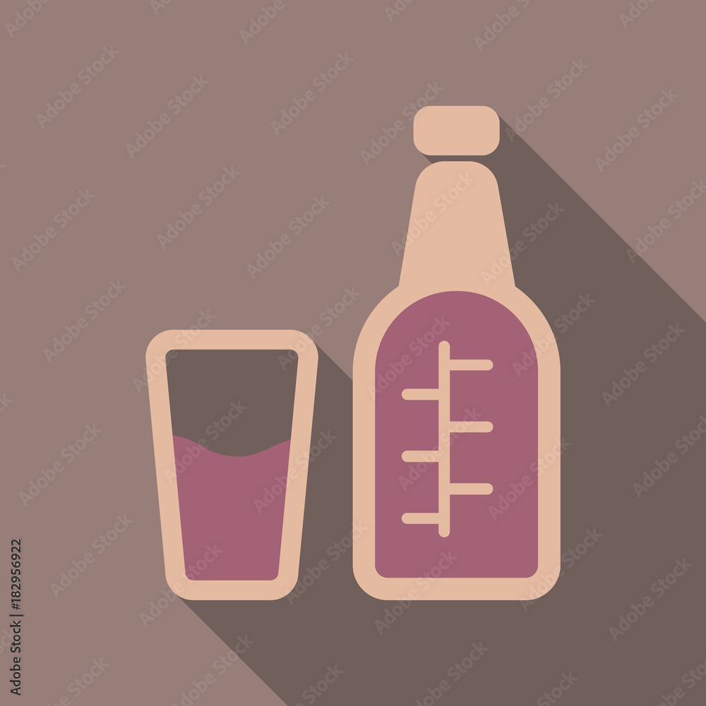 Plastic bottle and glass of water. Water drop sign. Vector illustration Plastic bottle and glass of water. Water drop sign. Vector illustration